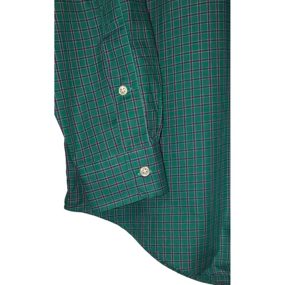 RALPH LAUREN Classic Green, Red / Blue Plaid Dress Shirt Medium Long Slv Button - Picture 3 of 6